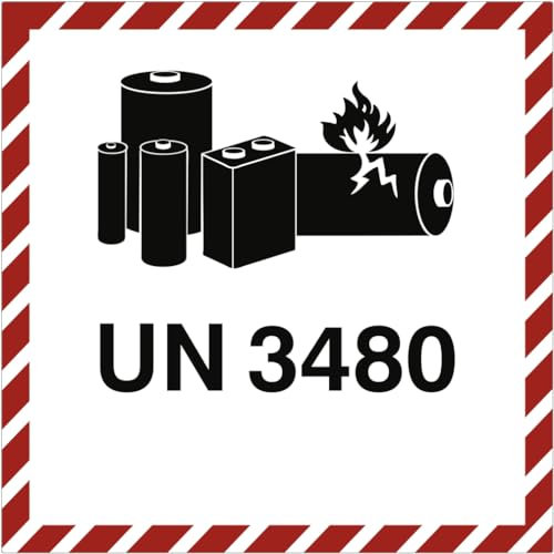 Dreifke® Gefahrzettel LITHIUM ION BATTERY UN 3480, Folie, 100x100 mm, 1000 Stück