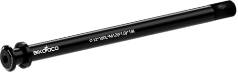 BIKOOCO Fahrrad-Vorderradnabe – Gewindesteigung 1,0 mm, Radnabe, Steckachse, Adapter, Boostgabel, Schnellspanner – 12 mm x 180 mm