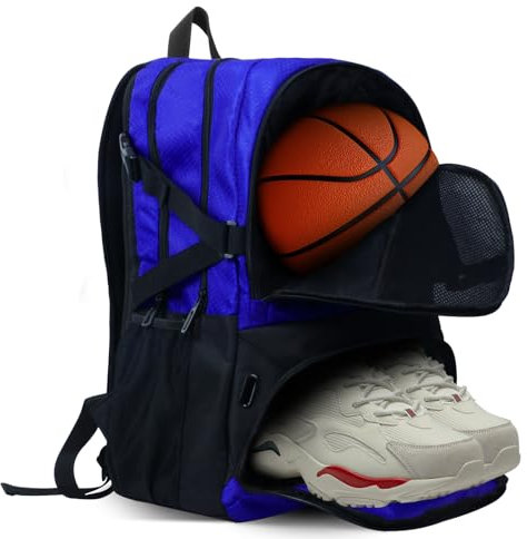 Oziral Basketball-Rucksack, wasserdichte Basketballtasche mit großem Schuh- und Ballfach, Rucksack für Damen und Herren, Sportausrüstungstasche für Fußball, Volleyball, Fitnessstudio, Outdoor, Reisen,