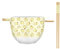 Silver Buffalo Sanrio Hello Kitty and Friends Pompompurin Pattern Ceramic Ramen Noodle Rice Bowl with Chopsticks, Microwave Safe, 20 Ounces