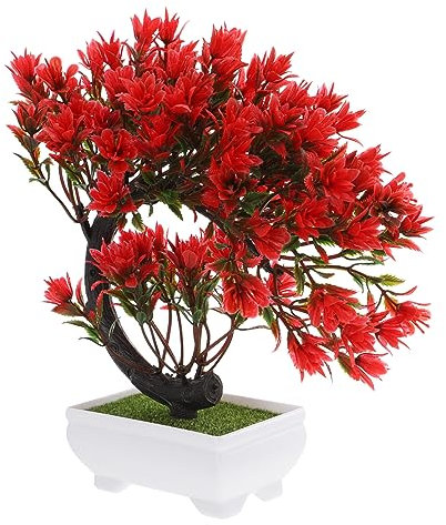 ORFOFE Künstlicher Blumenbonsai Im Topf Dekorative Kunstpflanze Für Wohndekoration Realistische Simulation in Grün Für Innen Und Außendekoration