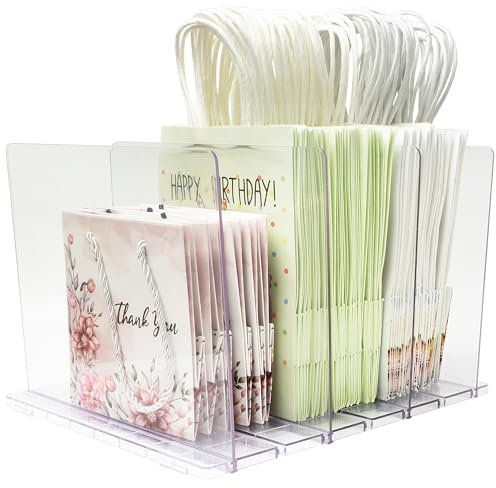 Geschenktüten Organizer Einkaufstaschen Organizer, Acryl Verstellbare Regal Trennwand, Taschen Organizer für Kleine Schränke, Transparent