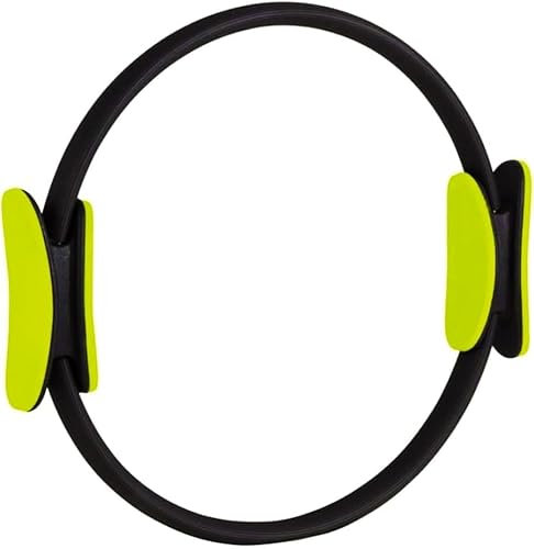 G5 HT SPORT Pilates-Ring [Strong] Pilates-Ring mit rutschfesten und gepolsterten Griffen | Innerer Oberschenkel, Pilates-Geräte für zu Hause, Yoga, Kraft und Flexibilität (SCHWARZ/GELB)