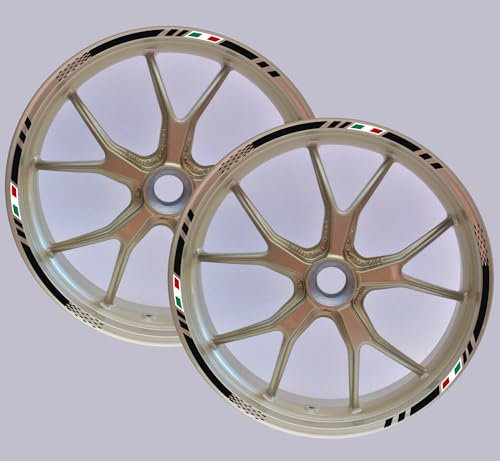 DualColorStampe Adesivi cerchi moto compatibili con BMW R 1200 GS R 1250 GS F 650 GS G 310 GS F 750 GS stickers 17'' - 19'' pollici per bordo ruote Moto 19''17'' striscia D0112 (NERO LUCIDO)