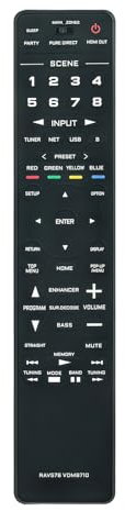 AULCMEET RAV576-VDM8710 Ersatzfernbedienung Kompatibel mit für Yamaha 8K HDMI MusicCast Audio AV Receiver RX-A4A RX-A4ABL RX-A8A RX-A6A RX-A2A RAV578 VDQ4060 RAV577 VDQ4050