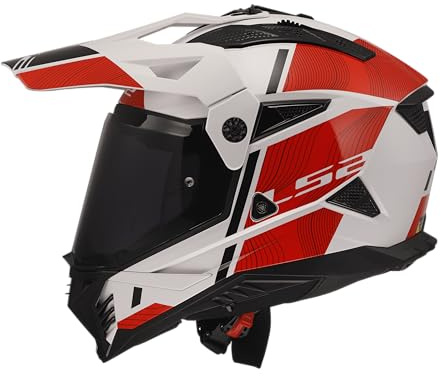 LS2, Motocrosshelme Pioneer II Hill Gloss White Red