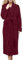 Damen Bademantel aus grauem Fleece, mit Gürtel, weicher langer Morgenmantel für Damen, warmer Plüsch-Wintermantel, leichte einfarbige Nachtwäsche, gemütliche Loungewear, entspannte Passform, wein, XL