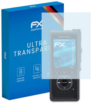 atFoliX Schutzfolie kompatibel mit Olympus DS-9100 Folie, ultraklare FX Displayschutzfolie (2X)