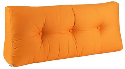 Original Rückenkissen von BioKinder | 100 x 40 cm | Loungekisse, Rückenpolster, Keilkissen, Sofakissen, Palettenkissen | 100% Baumwolle in Senfgelb