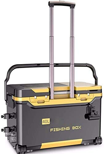 Fishing Tackle, 40L Multifunctional Fishing Trolley, Portable Fishing Seat with Wheels, Suitable for Lake Fishing