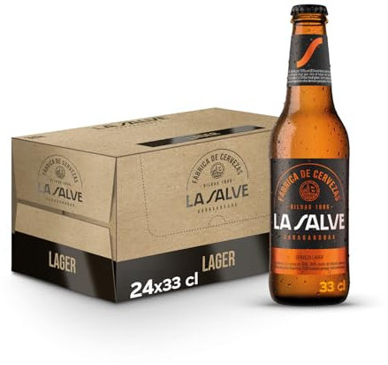 La Salve Auténtica Original, Pack de 24 Botellas x 25 cl, Cerveza Lager Dorada, Genuina y Refrescante, 5.9% Volumen Alcohol