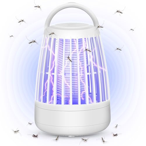 Mückenvernichter Lampe, Elektrische Insektenvernichter mit Nachtlicht 2 in 1, Leistungsstarke Schädlingsbekämpfung Fallen für Innen und Außen
