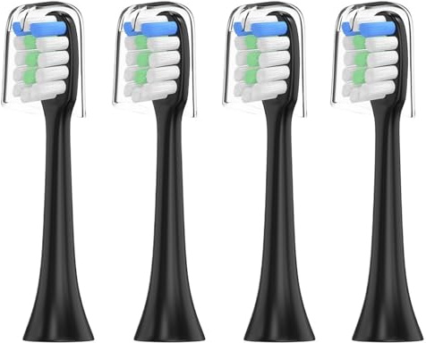 Elektrische Zahnbürste X1 X3 Bürste Kompatibel mit Xiaomi Mijia Ultraschall-Zahnaufhellung Mundhygiene Zahnbürste Erwachsene(4pas black)