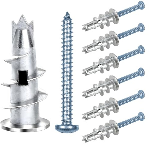 APXEL 110 Stück Rigipsdübel Set, Selbstbohrender GipskartondüBel Rigips Dübel Schrauben Dübel, Hohlraumdübel Gipskartondübel Metall zur Befestigung in Beton Gipsbauplatten