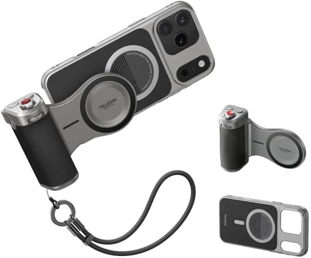 Master Grip Kit für iPhone 17 Pro, Magnetic Kameragriff für iPhone 17 Pro, Integrierter 3200mAh Akku, Kabelloses Laden, mit Graphen Handyhülle DSLR Stil Griffhalterung