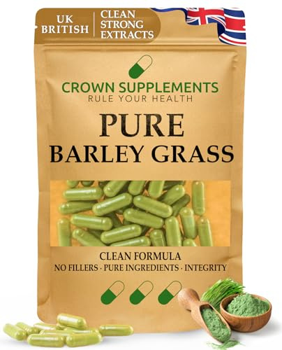 Pure Barley Grass Capsules Super Greens Clean Supplements | Crown Supplements (180 Capsules)