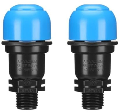 ZYNCUE Entlüftungsventil 3/4 Zoll, 2er-Pack, PP-Vakuum-Überdruckventil für Bewässerungssysteme mit NPT-Gewinde, Schwarz, 3/4 Zoll