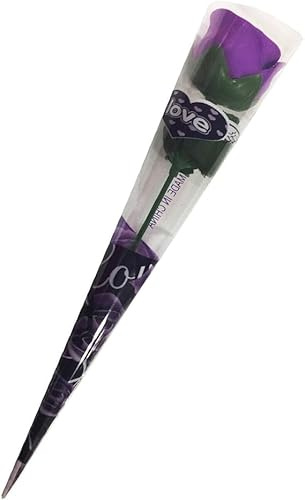 Realistic Artificial Scented Rose Stem – Single Faux Plastic Flower for Valentine’s Day, Table Centrepieces, Home&Office Décor, Romantic Gifts – Long Lasting Scent Flower Decoration,1 Pc(Purple)