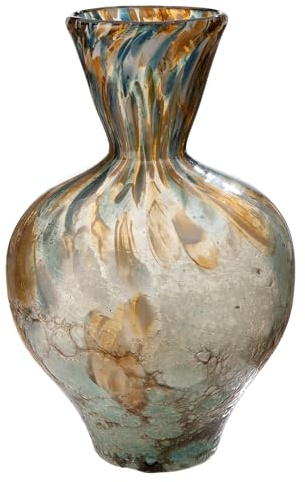 Glas Art Vase Bronko aus Glas - Braun - Höhe 31cm x Ø 20cm - durchgefärbt und wasserdicht - Blumenvase