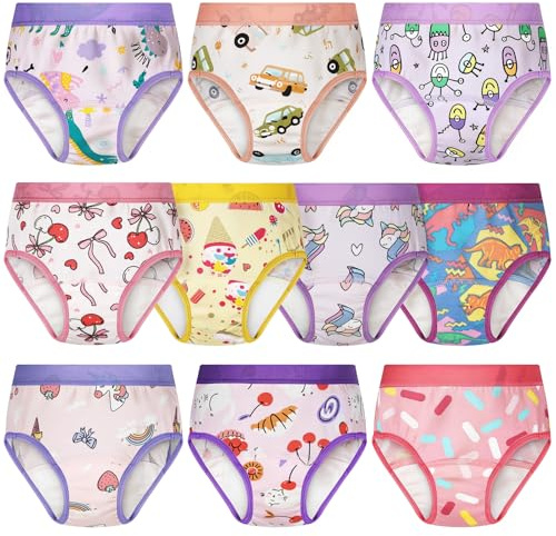 FLYISH DIRECT Potty Training Pants, Reusable Toddler Training Pants for Girls, Cotton Absorbent Potty Underwear Brief Style, Pink, 2 Years