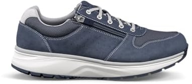 JOYA Dynamo Zip Blue II, bequemer Herren Sneaker aus weichem Nubukleder mit Schnürung und Reißverschluss, in modernem Blau