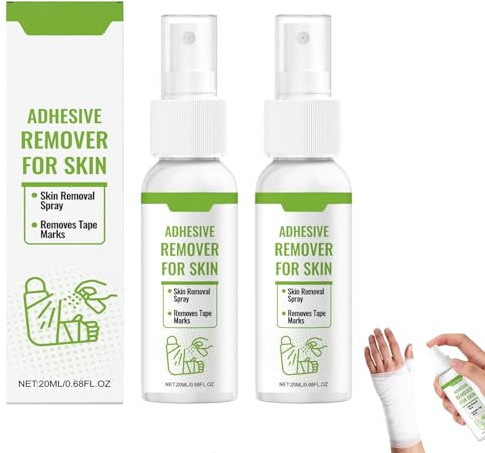 LINXINS 2 Pcs Adhesive Remover for Skin,Dissolves Quickly Stoma Adhesive Remover Spray,Gentle and Quick Dry Formula for Remove Plaster Bandages and Residual Glue