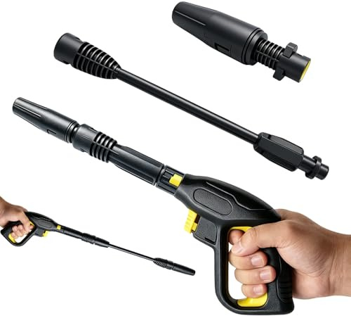 Wxeadu Replacement Pressure Washer Gun, Trigger Spray Gun with Extension Wand and Adjustable Nozzle, Pressure Washer Lance for K2 K3 K4 K5 K6 K7 Models, Quick Connect Release System for Car and Patio