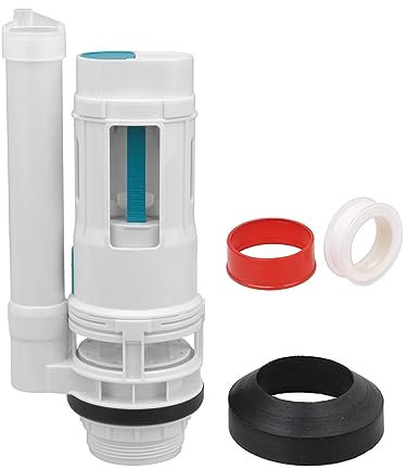 RDEXP White 21cm Height Toilet Bottom Inlet Fill Valve Split Push Button Dual Flush Cistern Syphon