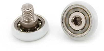Cuscinetti Box Doccia VR - Kit 2 Pezzi Rotelle a Sfera in Acciaio Ricambio per Ante Doccia a Scorrimento 19x5.2x15.5 filetto M6 profilo Raggiato