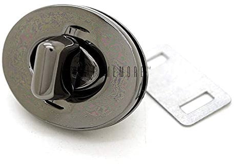 CRAFTMEmore 2PCS Oval Twist Turn Locks Purse Closure Leathercraft Accessory Turn Lock Clasp Available 3 Sizes (Small 24x16 mm, Gunmetal)