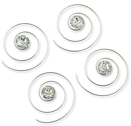 Rivelle Damen Curlies Strass Swarovski 6 mm kristall 8 Stück Haarspiralen Haarschmuck Brautschmuck