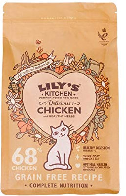 Lily's Kitchen Adult Delicious Chicken and Healthy Herbs Dry Complete Cat Food, 800g