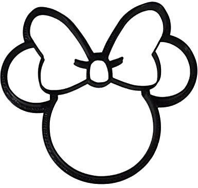 Emporte-pièce en forme de tête de souris avec inscription « Minnie Mouse »
