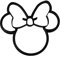 Emporte-pièce en forme de tête de souris avec inscription « Minnie Mouse »