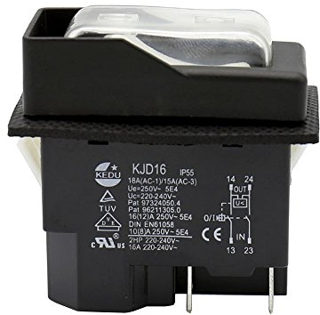 KEDU KJD16 4 Pin 220V 16A Interruttore elettromagnetico impermeabile Interruttori Interruttori con protezione da sovraccarico UVLO per elettroutensili Macchina utensile