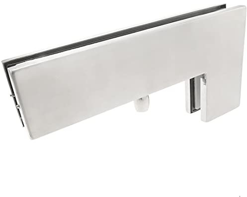 PrimeMatik - Pernio y bisagra L-Fija Superior de Aluminio para Puerta de Cristal para cierrapuertas de Suelo