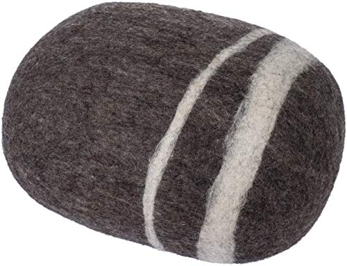 myfelt Oskar - Filz Kieselstein, Meditationskissen, Yogakissen, Dekokissen, Pouf, Dunkelbraun rund - Größe M