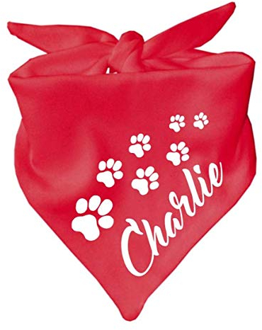 Hunde Dreiecks Halstuch (Fb: rot) (Gr. 2 (68 cm)) Name des Hundes