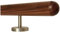 Nussbaum Geländer Handlauf Treppe Holz Griff gerade Edelstahlhalter, Länge 30-500 cm aus einem Stück/zum Beispiel Länge 400 cm mit 5 gerade Halter - Enden =Halbkugel gefräst