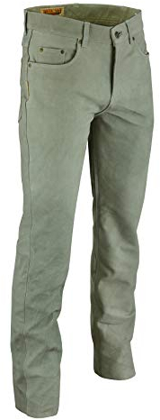 Fuente Lederhose Herren lang - Lederjeans Damen Herren, Lederhose Jeans 501 Braun antik- Motorrad Lederjeans- Trachten Lederhose lang, Jagd Lederhose Grau (60, Grau)