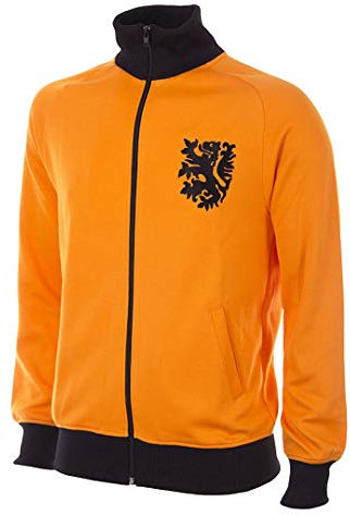 Copa Herren Holland World Cup 1978 Football Jacket Retro-Fußball-Jacke mit langem Ausschnitt, Orange, L