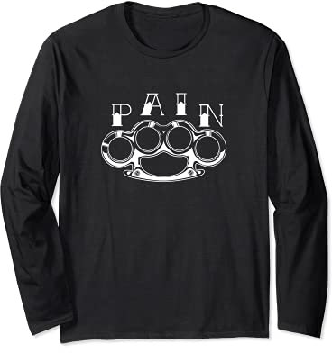 Brass Knuckles Bring the Pain Tattoo Art Long Sleeve T-Shirt