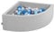 KiddyMoon Piscine À Balles pour Bébé Quart Angulaire 90X30cm/300 Balles 7Cm Fosses À Boules Jouet Enfant, Gris Clair:Perle/Bleu/Babyblue/Transparent/Argenté