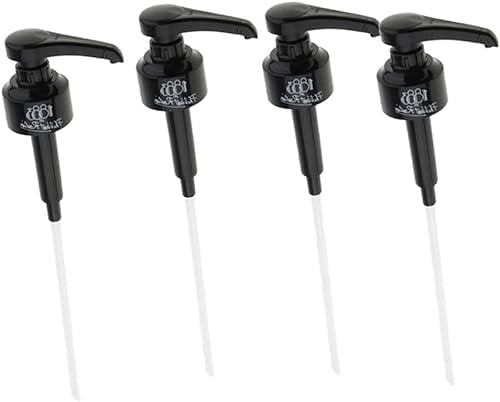 matago 4 PièCes SéRies Café 1 Litre Distributeur Sirop Pompe Noir Liquide Distributeur pour Monin Sirop 10 ML Bouteille de Jus Distributeur Pompe