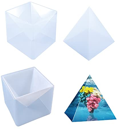 Yalulu Groß Pyramide Transparente Epoxidharz Formen, Pyramid Silikonform Gießform Resin Form Schmuck Mold DIY Ornament Dekoration
