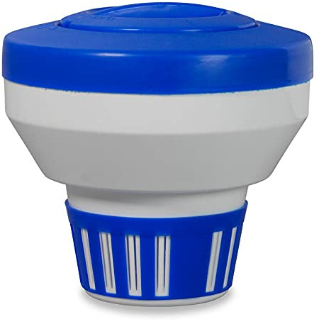 Dosierschwimmer Premium 200-250 g Tabletten - Verstellring für präzise Chlorabgabe - UV-beständiger Chlordosierer - Ø 17 cm Höhe 17 cm - trägt bis 1 kg Chlortabletten