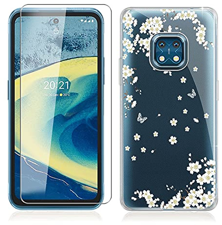 DYSu Hülle + Schutzfolie für Nokia XR20 (6.67), Transparent Case Weich Silikon TPU Schutzhülle Schale Und Gehärtetes Glas Protector für Nokia XR20 - WM91