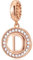 CHAWIN Initial D Letter Charm, Alphabet Rose Gold, 925 Sterling Silver Fit Pandora Bracelets, Necklace, Circle Dangle Gift for Women, Girls, Sparkling Clear Stones