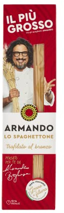 Armando, Lo Spaghettone, Pasta di Semola di Grano Duro di Filiera 100% Italiano - Trafilato al bronzo - 20 confezioni da 500 gr