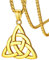 FaithHeart Retro Irish Knot Necklace for Female Stainless Steel Celtic Symbol Triquetra Knot Talisman Pendant with Gold Chain Durable Clasp